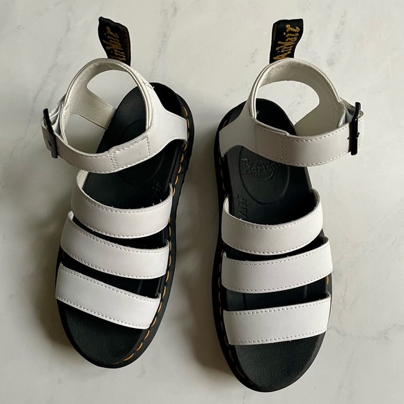Doc Martens White Leather Platform Blaire Sandal Women’s Size 6 - Picture 2 of 8